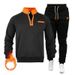 Men's Quarter-Zip Fleece Tracksuit Set – Slim Fit Pullover Hoodie & Joggers (Burgundy/Black/Charcoal/Navy/Light Grey)_viptrois.com