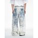 Retro 3D Printed Keychain Jeans Men's Baggy Wide-Leg Denim Pants with Digital Kangaroo Print Distressed Detailing_viptrois.com
