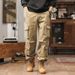 Men's Clothing Retro Casual Pants Men’s Cargo Work Pants – Vintage Utility Style, Multi-Pocket Design, Durable Cotton Blend For Outdoor & Streetwear_viptrois.com