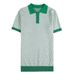 Men's Clothing Thin Ice Silk Men's High End Grid Pattern Contrast Color Short Sleeved T Shirt_viptrois.com