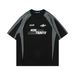 Men's Clothing Retro Raglan Short Sleeved T Shirt Fashion Street Stitching Contrast Color Loose Short T Men And Women Couple Style Half Sleeved Top_viptrois.com