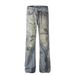 Men's Clothing 2025 American Retro Trend Street Style Old Color Washed Design Straight Men's Denim Trousers_viptrois.com