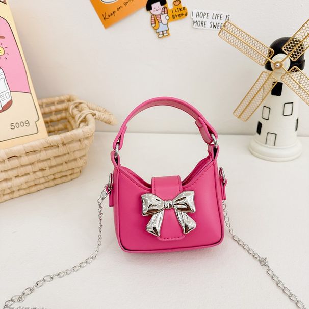 Cute And Sweet Bow Children's 2024 Summer New Handbag For Women's Niche Chain One Shoulder Crossbody Bag_viptrois.com
