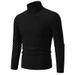 Men's High Neck Turn-Up Collar Sweater - Solid Color Casual Pullover For Autumn & Winter - Soft Warm Knitwear In Multiple Sizes & Colors_viptrois.com