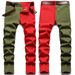Men's Clothing New Stretch Jeans Men's Foreign Trade Hot Style Men's Pants Men's Trousers Splicing Two Color_viptrois.com