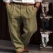 Men's Cotton-Linen Casual Pants – Straight Fit Spring/Autumn Trousers In Black/Gray/Khaki/Army Green (Sizes S-3XL, Breathable & Lightweight)_viptrois.com