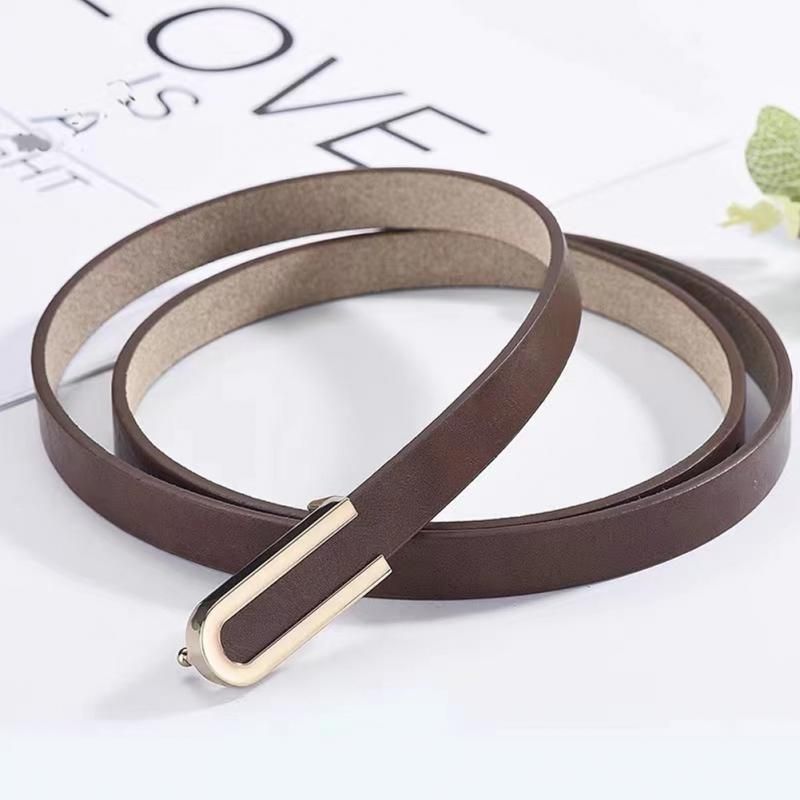 HOT Fashion Black PU Leather Female Dress Suit Skirt Decoration Creative Buckle Belt Thin Ladies Waistband Women Belts_viptrois.com