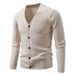 Men's Casual Knit Cardigan Sweater – Trendy Cable V-Neck Open Front Oversized Pullover, Lightweight Fall Fashion_viptrois.com