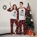 Christmas snowman Snowflake letters Christmas family suit printed home clothes pajamas_viptrois.com
