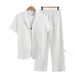 Men's Ribbed Short Sleeve Suit Set - Breathable Summer Office & Casual Outfit (Dark Gray, S-XXL)_viptrois.com