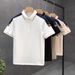 Streetwear Drop-Shoulder Polo Shirt – Contrast Collar Slim Fit Men's Tee (Khaki/Black/White/Olive, M-4XL, Korean Style)_viptrois.com