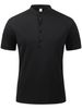 2025d 2024 Summer High-End Nylon Mesh Ice Silk Short Sleeve Men's Polo Shirt With Stand Collar And Buttons_viptrois.com