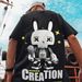 Men's Clothing Large Size Violent Panda T Shirt All Match Half Sleeve Super Hot Trend Small Bf Nili Bf Street Hip Hop Cartoon T Shirt_viptrois.com