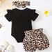 Kids’ Clothing Specially Supply The New In Hot Selling Baby Girl's Romper And Leopard Print Shorts Set_viptrois.com