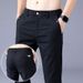 Men's Cooling Dress Pants, Summer Lightweight Straight Leg Trousers For Business Casual, Office, And Comfortable Wear_viptrois.com