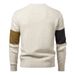 Men's Color-Block Crewneck Sweater – Soft Cotton Blend Knit Pullover For Autumn (Charcoal/Beige/Black) – Relaxed Fit Casual Daily Wear (M-XXXL)_viptrois.com