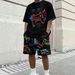 Men's Gamer Graphic T-Shirt And Shorts 2-Piece Set Casual Summer Outfit Polyester Comfort Versatile Summer Wear_viptrois.com