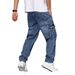 Cross-border American High Street Style Cool Retro Multi-pocket Workwear Jeans, Spring And Autumn Loose Straight Casual_viptrois.com