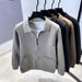Men's Jacquard Knit Cardigan – Stylish Zipper Pocket Sweater Coat (Beige/Brown/Grey/Black, Sizes M-3XL)_viptrois.com