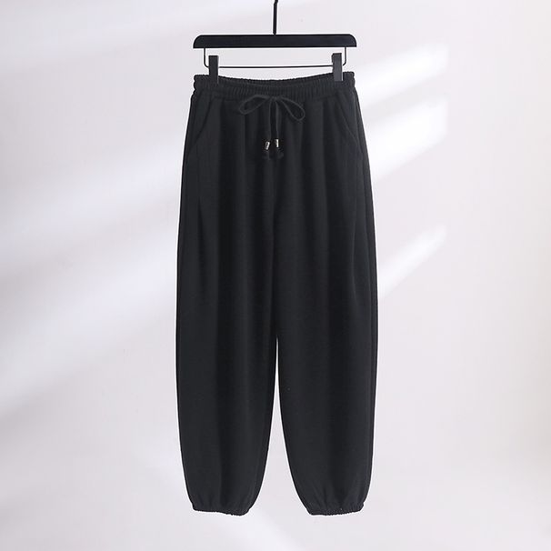 New Plus Size Men's Fleece-Lined Knitted Sweatpants Original Design Spring And Autumn Thickened Sports Casual Pants_viptrois.com