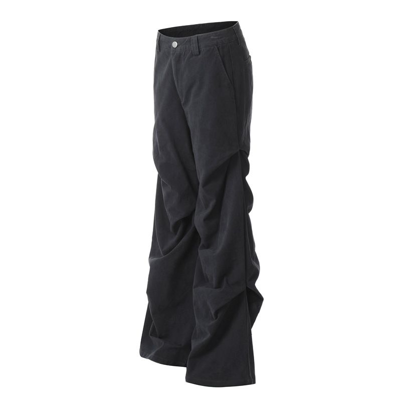 Men's Clothing Pleated Drape Flared Cleanfit Casual Pants_viptrois.com