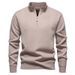Men's Winter Knit Sweater Jacket With Stand Collar & Fleece Lining – Stylish Casual Pullover For Urban Fashion_viptrois.com