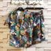 Men's Clothing Summer Youth Color Printed Shirt Suit Men's Multicolor Loose Shorts Suit_viptrois.com