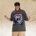 American-style Distressed Washed Pure Cotton Loose Casual Angel Plaster Print Men's Short-sleeve T-shirt_viptrois.com