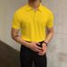 Men's Clothing Summer Lapel T Shirt Men's Loose Knit Sweater Solid Color Casual Men's Polo Shirt Short Sleeve_viptrois.com