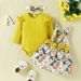 Babies' Clothes Autumn And Winter Baby Suspender Skirt Suit Baby Long-sleeved Romper Flower Bow Suspender Skirt_viptrois.com