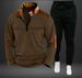 Spring And Autumn Hot Sale Fashion Men's Clothing Chest Ruffle Lapel Zipper Long Sleeve Polo Shirt Men's Suit_viptrois.com
