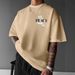 Men's Clothing New Men's Short Sleeved T Shirt 230g Pure Cotton Peace Dove Pattern Round Neck Bottoming Shirt Loose Casual_viptrois.com