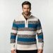 Men's Half-Zip Fleece Sweater – Thickened Striped Knit Pullover With Thermal Lining (Machine Washable, Stretch Comfort, 3 Colors, Straight Fit)_viptrois.com