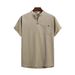 "Men's Linen Blend Short-Sleeve Polo Shirt – Breathable Stand Collar Summer T-Shirt, Lightweight & Wrinkle-Resistant (8 Colors, Sizes S-XXL)"_viptrois.com