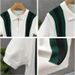 Men's Breathable Striped Knit Polo Shirt - Casual Short Sleeve Cotton Blend Tee For Summer_viptrois.com