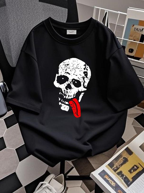 NWT Jesse Pink Skull Tshirt Black Size S-5XL Slightly Versatile Designer Clothes Soft Unisex Stylish Breathable Stretched Streetwear Graphic_viptrois.com