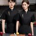Men's Clothing Dirt Resistant Breathable Mesh Chef Work Clothes Short Sleeved Western Restaurant Hotel Back Kitchen Chef Chef Chef Clothes_viptrois.com