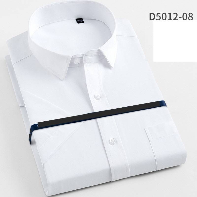 Men’s Slim-Fit Short Sleeve Dress Shirt – Wrinkle-Resistant Business Casual Top With Breathable Cotton Blend (Striped/Solid, Office & Smart Casual)_viptrois.com