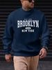 Men's Loose Casual Fashionable New York Letter Pattern Printed Round Neck Long Sleeved Pullover Hoodie For Autumn And Winter_viptrois.com