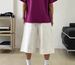 Men's Retro Washed White Wide Leg Denim Capri Shorts Summer Street Style Loose Casual Workwear_viptrois.com
