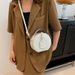 Women's Bags Textured Simple Solid Color Small Fresh And Fashionable Handbag Summer Shoulder Messenger Bag Small Round Bag Fashion_viptrois.com