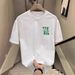 Men's Clothing Cotton American Trendy Brand T Shirt With Letter Printing, Handsome Men's Short Sleeved Summer Round Neck All Match Half Sleeved Top_viptrois.com