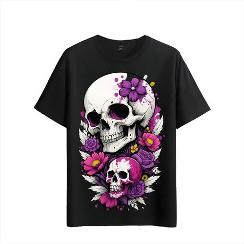 Tshirt Muscle Freaks 2026 Flowers Floral Style Skull_viptrois.com
