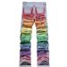 Spot Street Style Loose Straight Hand Painted Colorful Rainbow Youth Men's Street Personality Casual Cool Straight Pants_viptrois.com