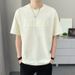 Trendy Men's Steel-printed Summer T-shirt New Loose Short-sleeved T-shirt Half-sleeved Crew Neck Casual Top_viptrois.com