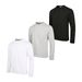 Men's Clothing Relaxed Fit Round Neck Long Sleeve Knit T-Shirt - Soft Textured Cotton Blend For Casual Comfort (Grey Heather, Black, White)_viptrois.com