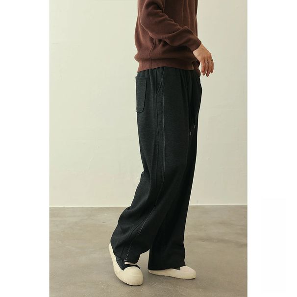 Yun Yi PPLm.G'' Men's Casual Loose Draped Versatile Retro High Street Straight Long Pants Winter_viptrois.com
