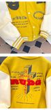 Men's Clothing Hip-Hop Heavyweight Embroidered Baseball Jacket - Retro Collar, Color Blocking, Streetwear Fashion (Black/Yellow, Sizes M-XXL)_viptrois.com