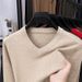 Men's V-Neck Knit Sweater - Solid Color Pullover For Autumn & Winter (Trendy Slim Fit, Versatile Layering Essential)_viptrois.com