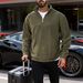 Men's Fleece-Lined Half-Zip Sweatshirt – Warm & Stylish Pullover For Fall & Winter_viptrois.com